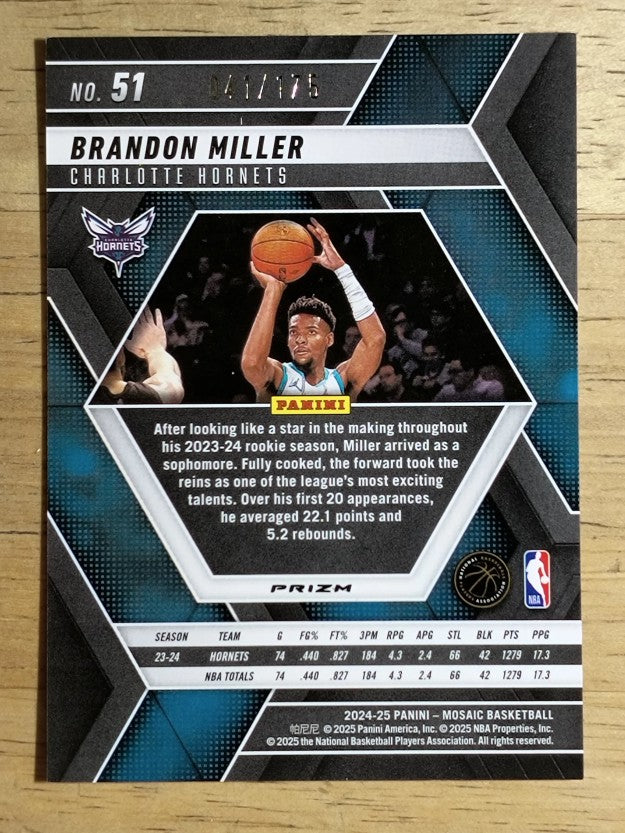 2024-25 Panini Mosaic Mosaic Pink #51 Brandon Miller
