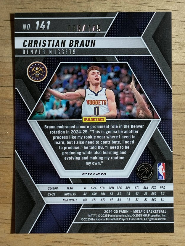 2024-25 Panini Mosaic Mosaic Pink #141 Christian Braun