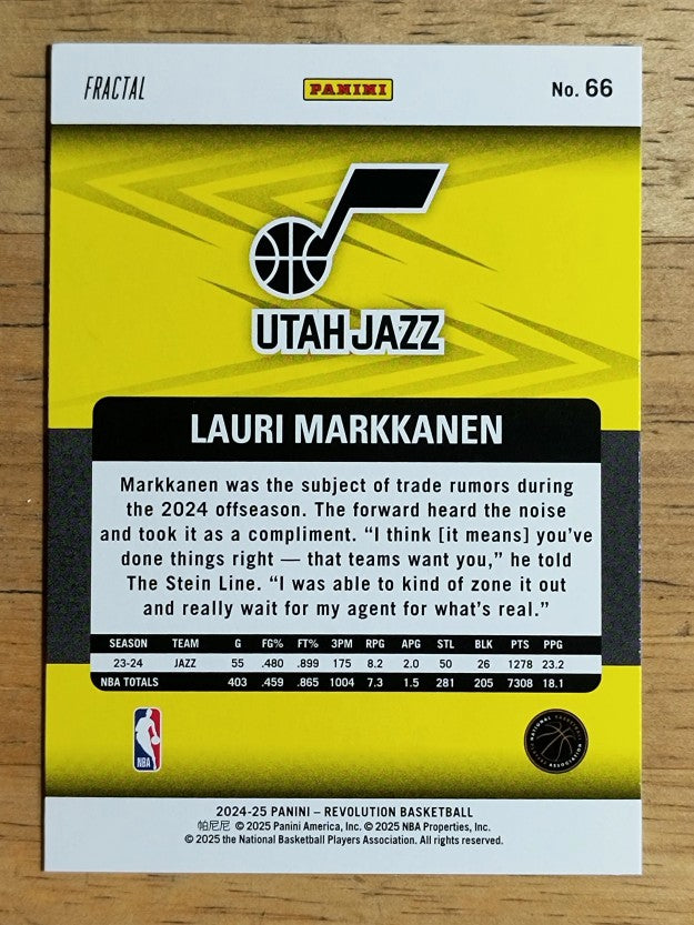 2024-25 Panini Revolution Fractal #66 Lauri Markkanen