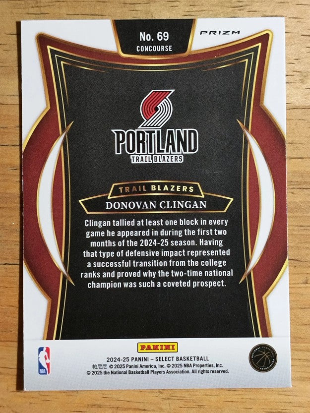 2024-25 Select Disco Prizms #69 Donovan Clingan
