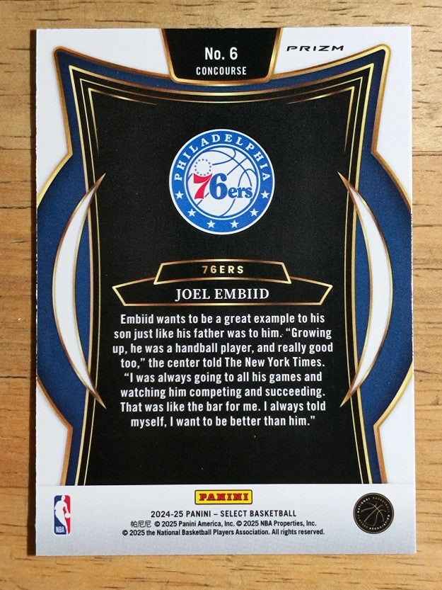 2024-25 Select Green Mojo Prizms #6 Joel Embiid