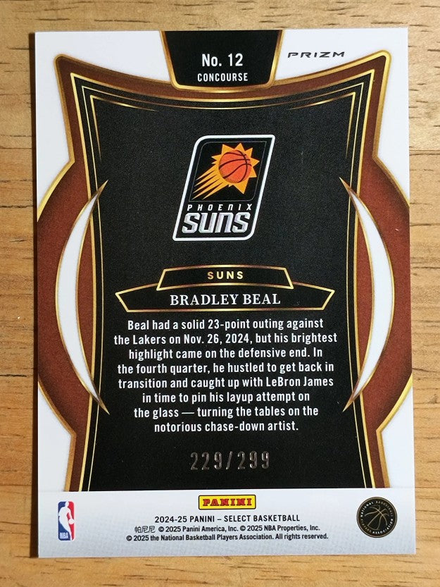 2024-25 Select Light Blue Prizms #12 Bradley Beal