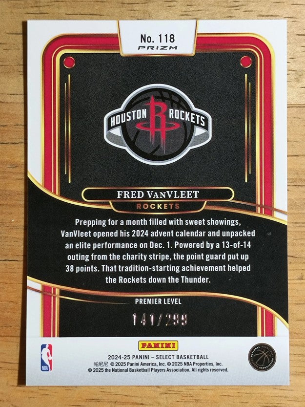 2024-25 Select Light Blue Prizms #118 Fred VanVleet