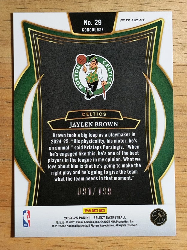 2024-25 Select Red Prizms #29 Jaylen Brown