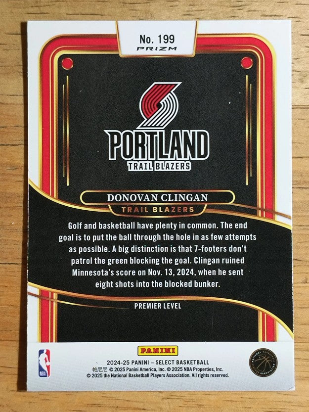 2024-25 Select Tri-Color Prizms #199 Donovan Clingan (EX)