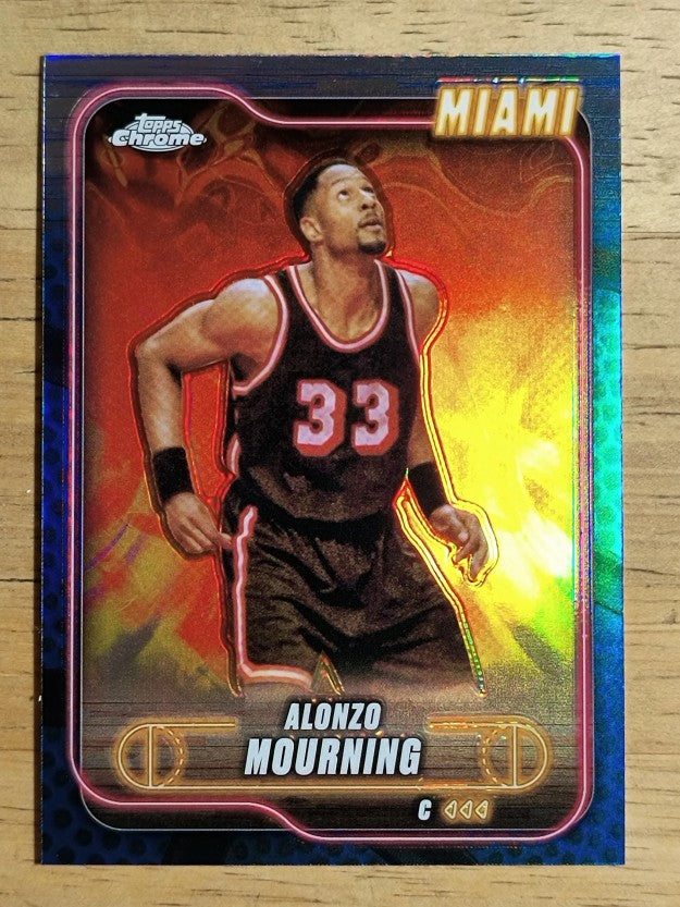 2024-25 Topps Chrome Blue Basketball Refractors #9 Alonzo Mourning