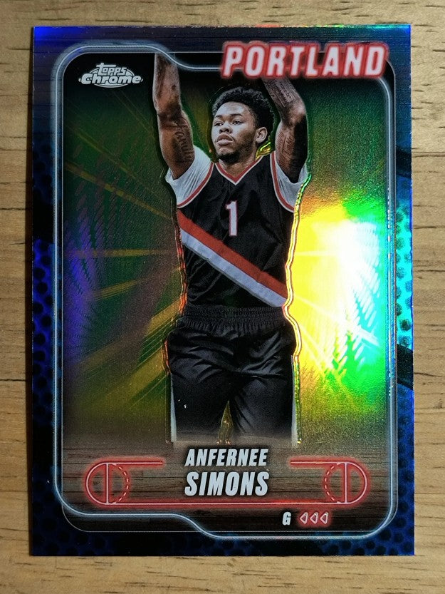 2024-25 Topps Chrome Blue Basketball Refractors #53 Anfernee Simons