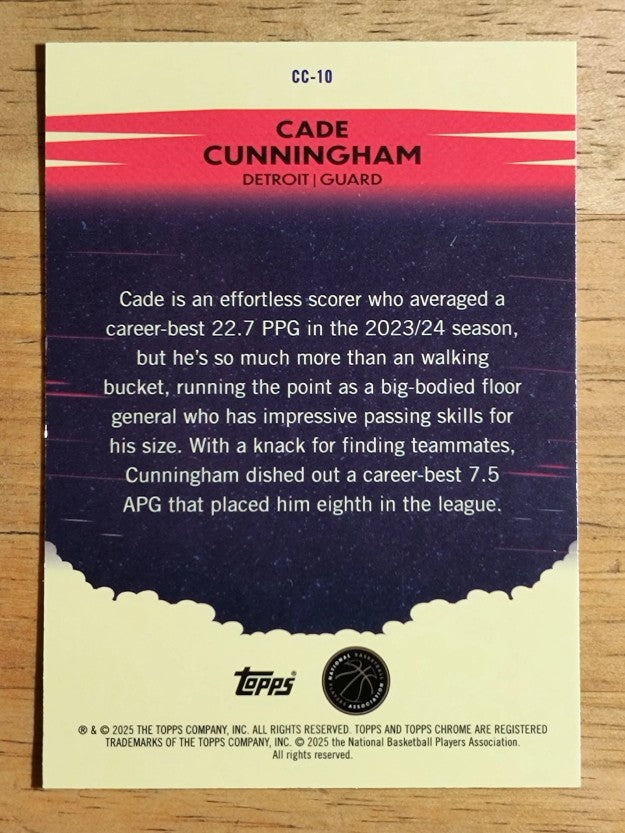 2024-25 Topps Chrome Countdown Complete #CC10 Cade Cunningham