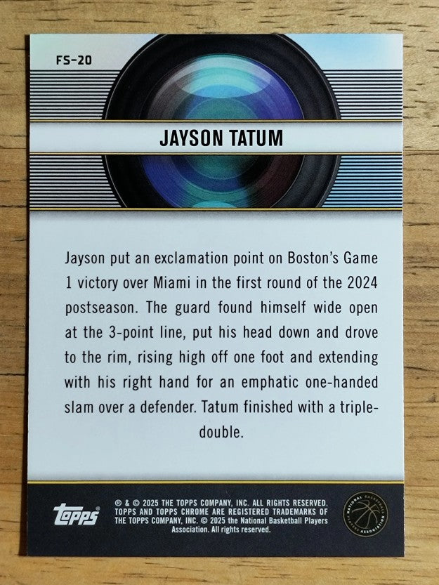 2024-25 Topps Chrome Film Study #FS20 Jayson Tatum (NM)