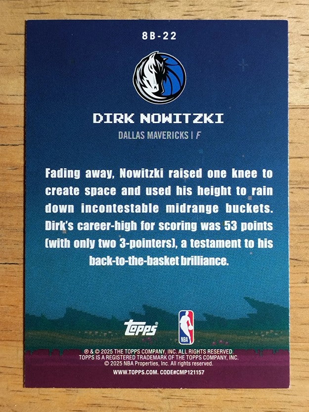 2025-26 Topps 8-Bit Ballers #8B22 Dirk Nowitzki