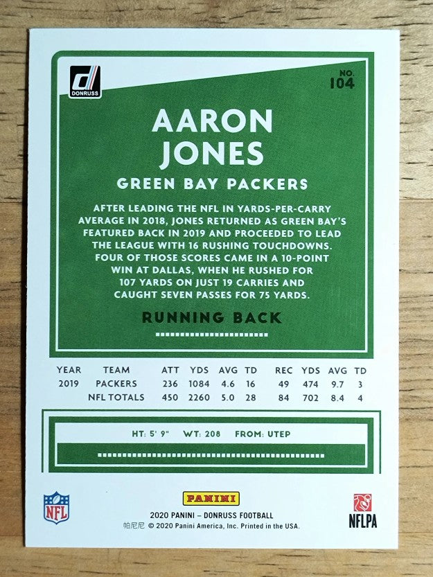 2020 Donruss #104A Aaron Jones