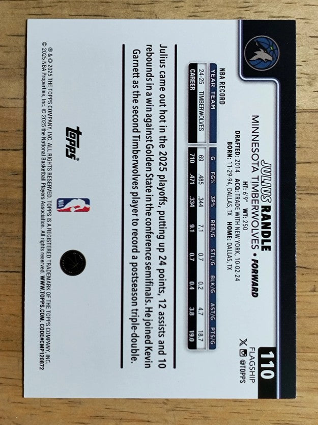 2025-26 Topps Holo Foil #110 Julius Randle