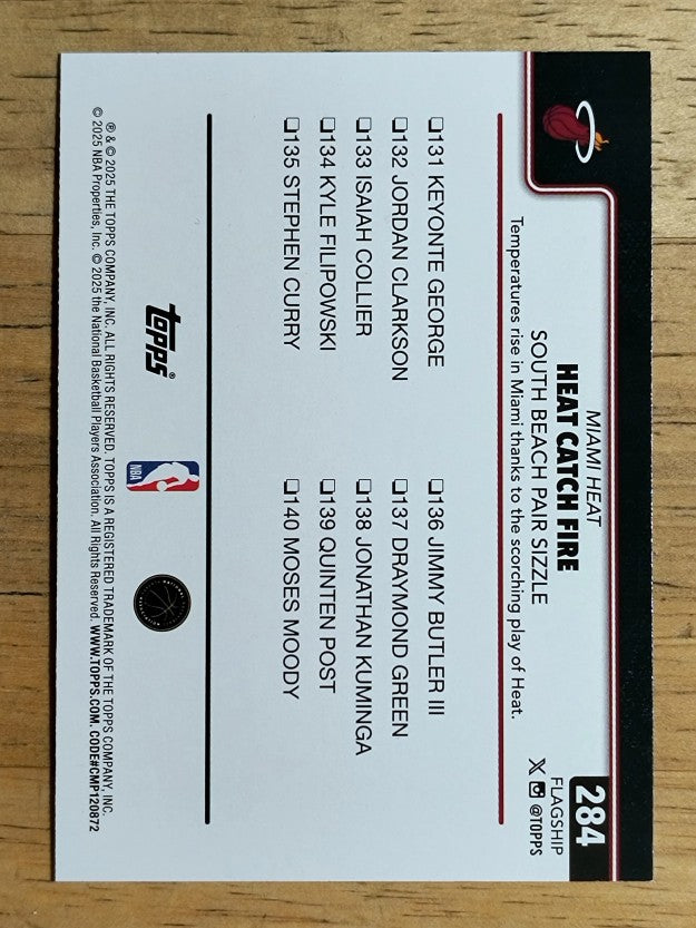 2025-26 Topps Holo Foil #284 Heat Catch Fire/Norman Powell/Tyler Herro