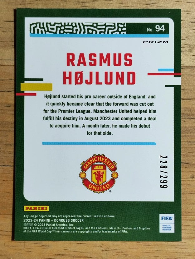2023-24 Donruss Optic Red #94 Rasmus Hojlund
