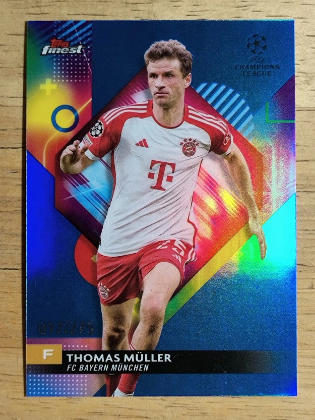 2023-24 Finest UEFA Club Competitions Sky Blue Refractors #11 Thomas Muller