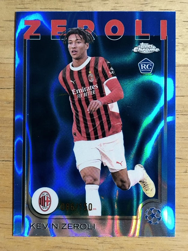 2024-25 Topps Chrome UEFA Club Competitions Blue Lava Refractors 34 Kevin Zeroli