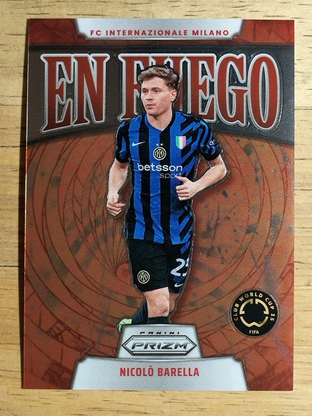 2025 Panini Prizm FIFA Club World Cup En Fuego #11 Nicolo Barella