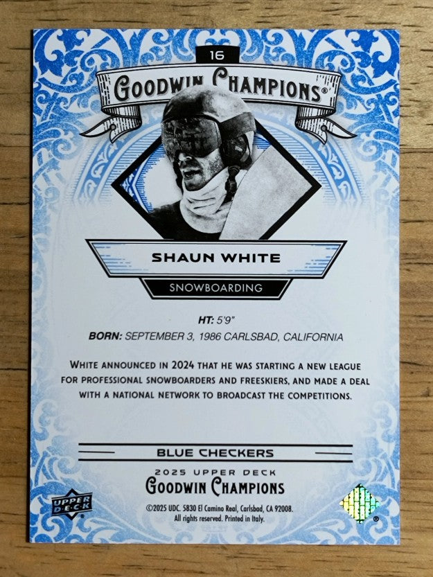 2025 Upper Deck Goodwin Champions Blue Checkers #16 Shaun White