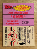 2002 Topps Ticket to History #4 1952 World Series Game 4 Yankees