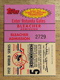 2002 Topps Ticket to History #5 1952 World Series Game 5 Yankees
