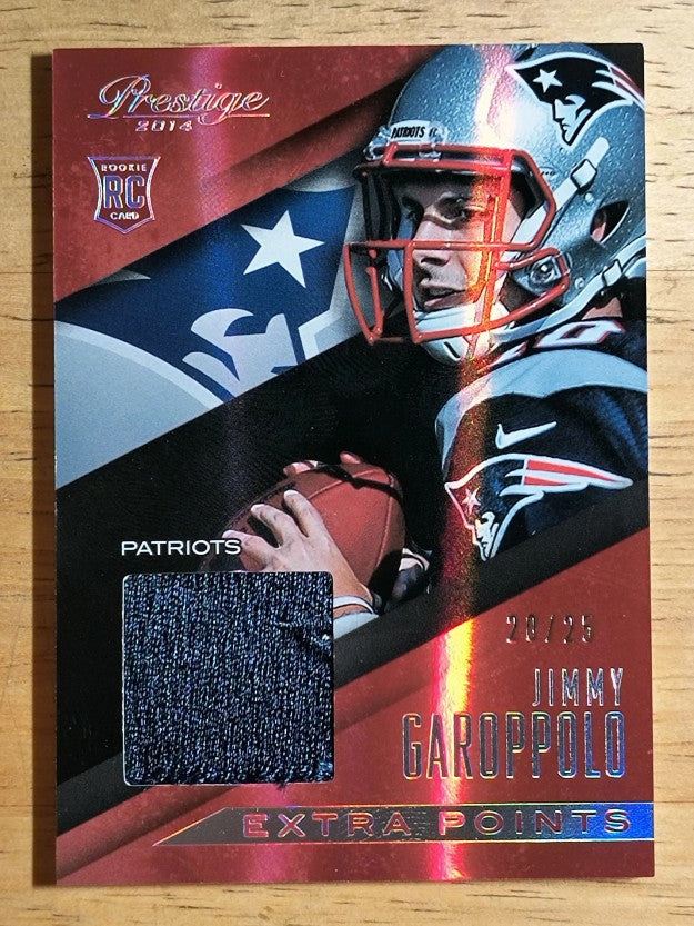 2014 Prestige Rookie Jumbo Jerseys Patch Silver Holofoil #JG Jimmy Garoppolo