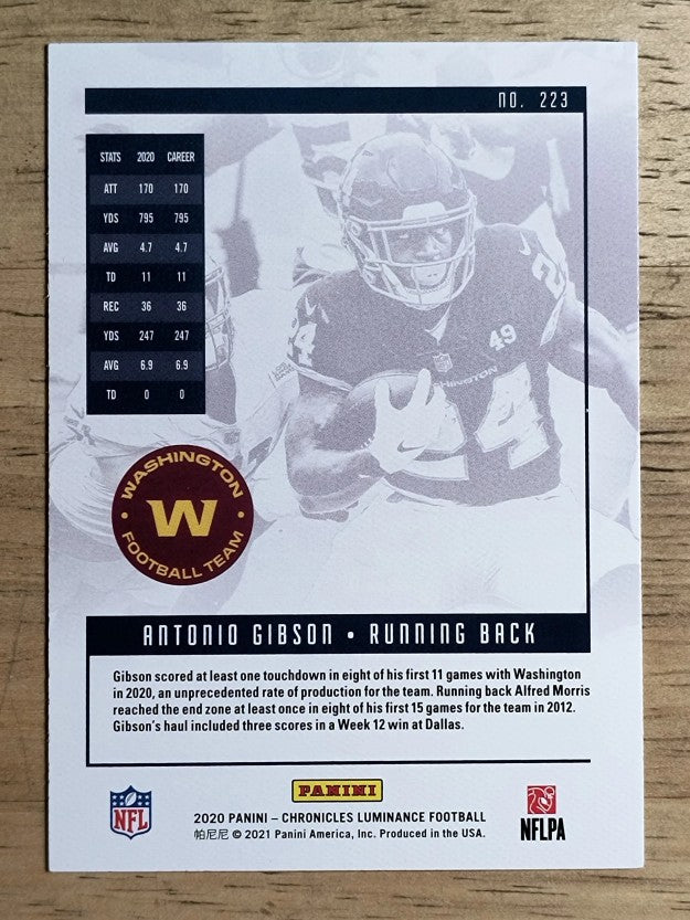 2020 Panini Luminance Green #223 Antonio Gibson CHRONICLES (NM)