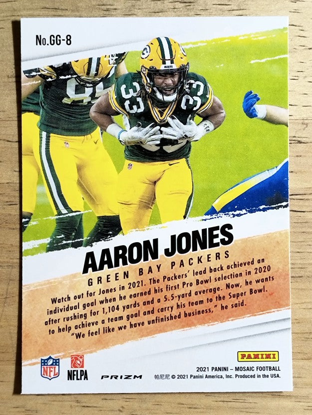2021 Panini Mosaic Got Game Mosaic Green #8 Aaron Jones