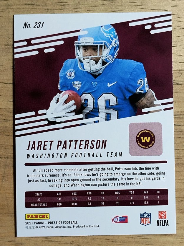 2021 Prestige #231 Jaret Patterson RC