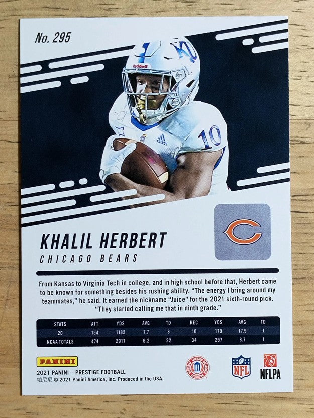 2021 Prestige #295 Khalil Herbert RC