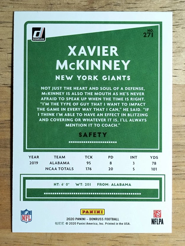2020 Donruss #271 Xavier McKinney RC