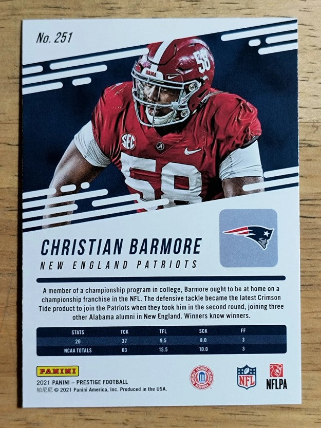 2021 Prestige Xtra Points Diamond #251 Christian Barmore