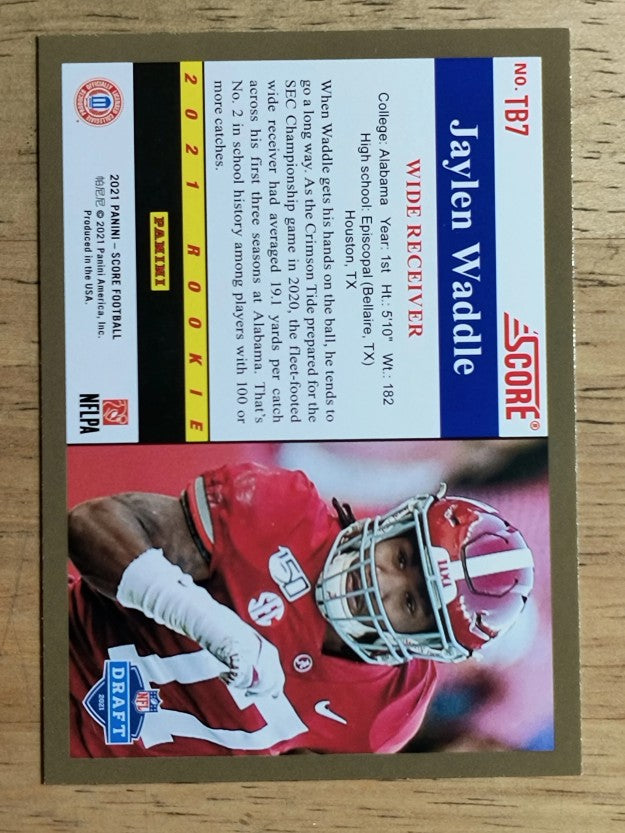2021 Score '91 Throwback Rookies #7 Jaylen Waddle
