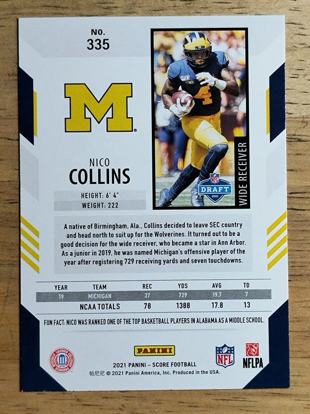 2021 Score #335 Nico Collins RC