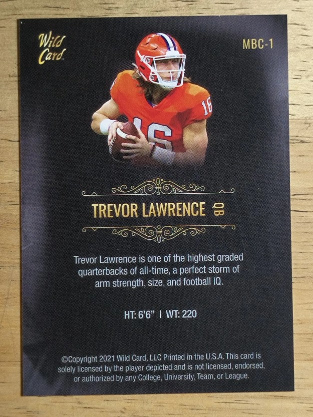 2021 Wild Card Matte Black Retail #MBC1 Trevor Lawrence
