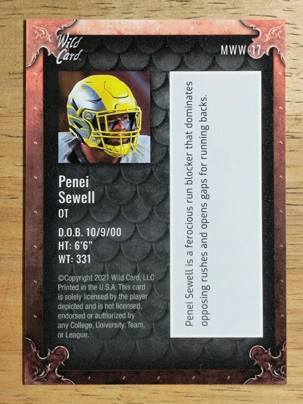 2021 Wild Card Matte Black Retail Bronze Weekend Warriors #MWW17 Penei Sewell