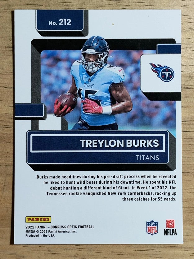 2022 Donruss Optic #212 Treylon Burks RR RC