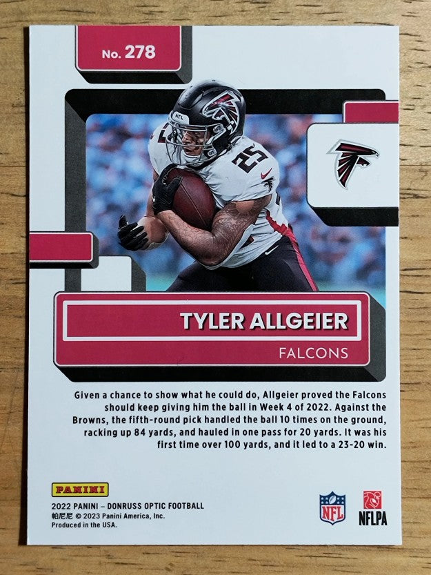 2022 Donruss Optic #278 Tyler Allgeier RR RC