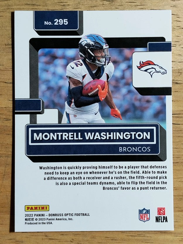 2022 Donruss Optic #295 Montrell Washington RR RC