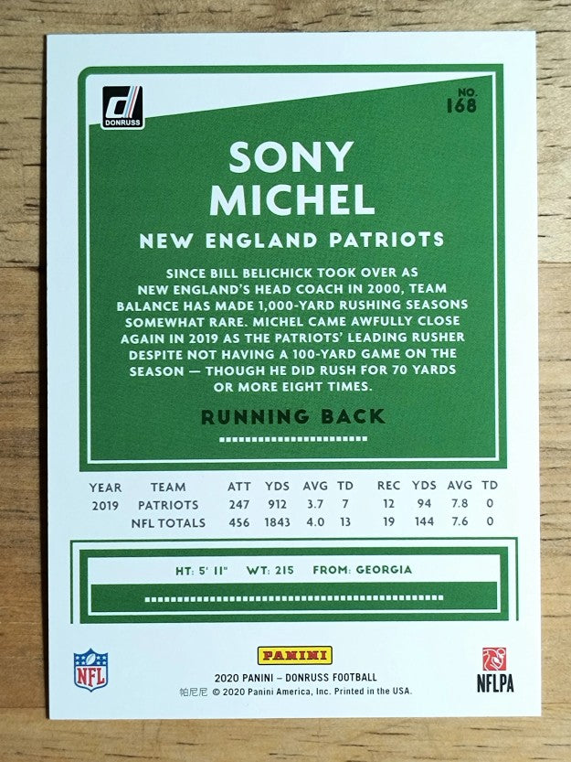 2020 Donruss #168 Sony Michel
