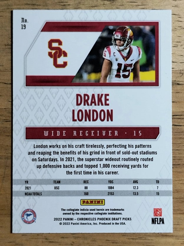 2022 Panini Chronicles Draft Picks Phoenix #19 Drake London
