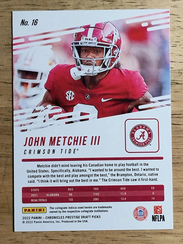 2022 Panini Chronicles Draft Picks Prestige #16 John Metchie III