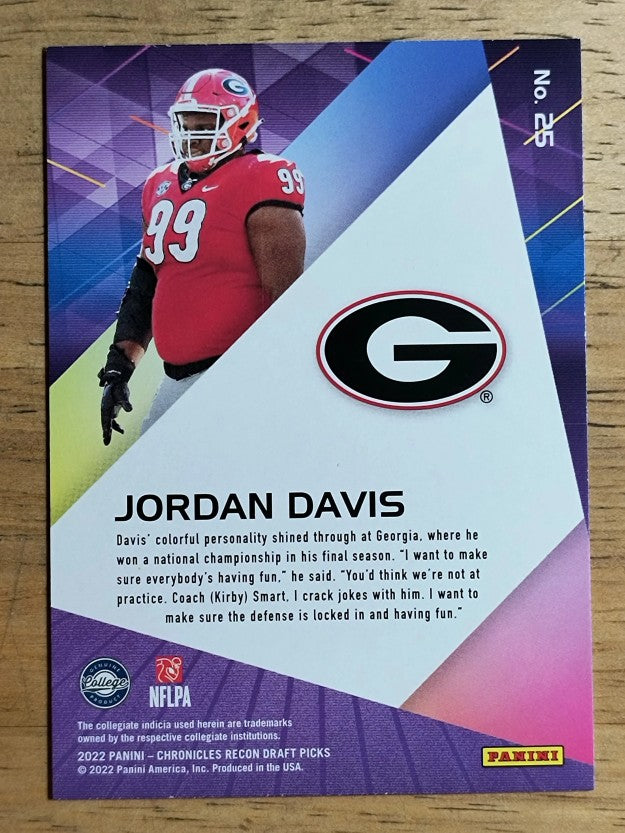 2022 Panini Chronicles Draft Picks Recon #25 Jordan Davis