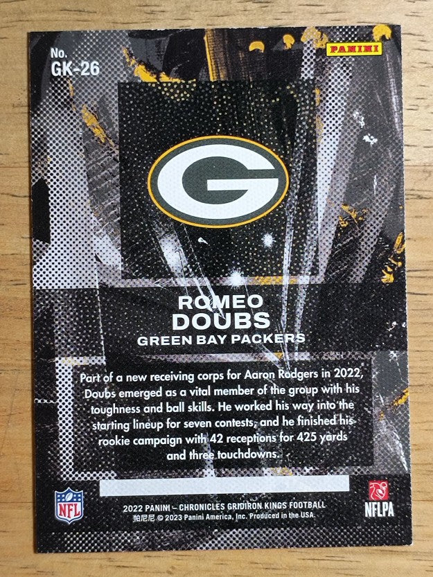 2022 Panini Chronicles Gridiron Kings #26 Romeo Doubs