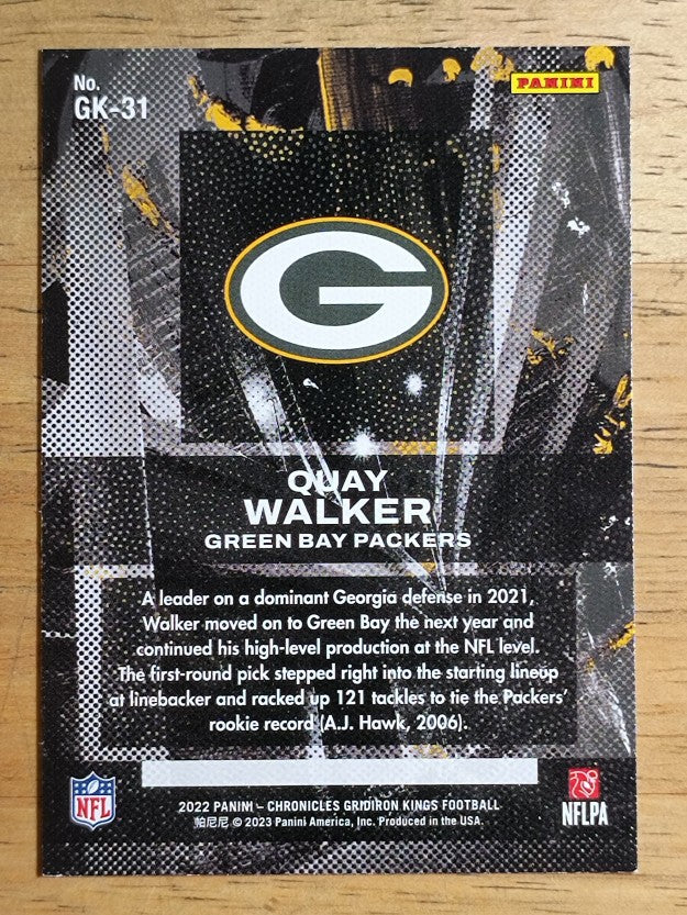 2022 Panini Chronicles Gridiron Kings #31 Quay Walker