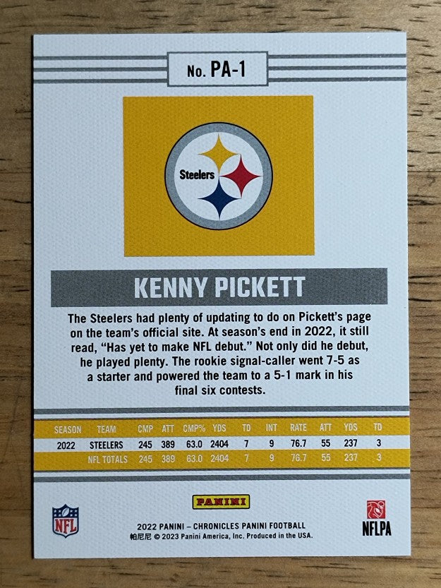 2022 Panini Chronicles Panini #1 Kenny Pickett