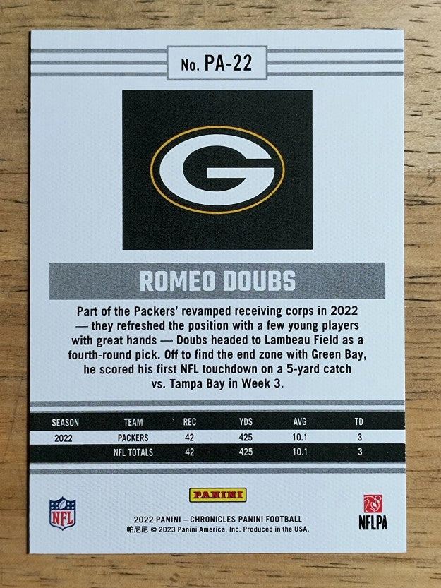 2022 Panini Chronicles Panini #22 Romeo Doubs