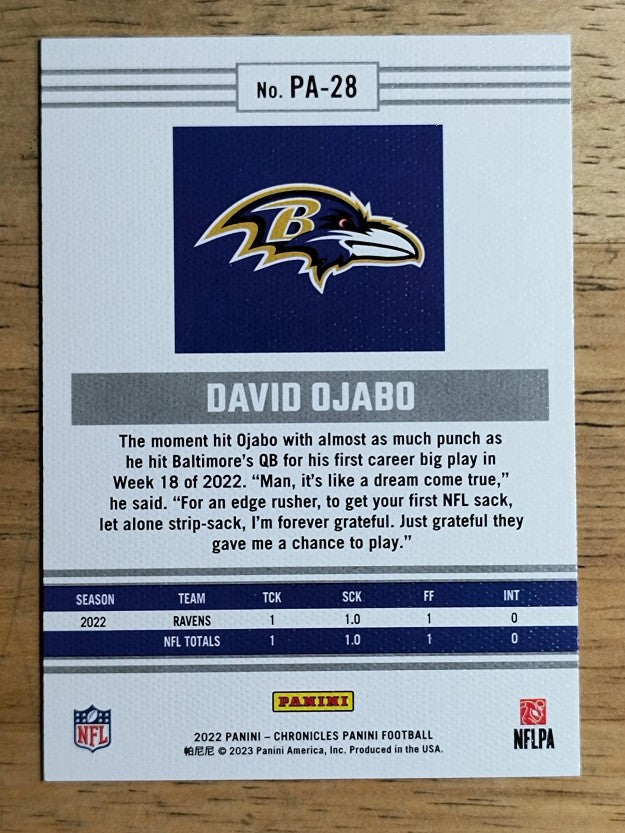 2022 Panini Chronicles Panini #28 David Ojabo