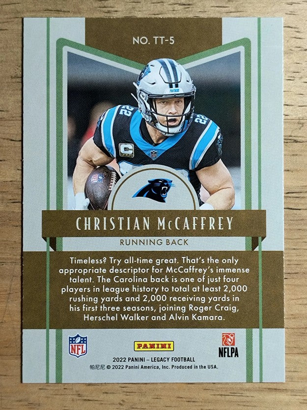 2022 Panini Legacy Timeless Talents #5 Christian McCaffrey