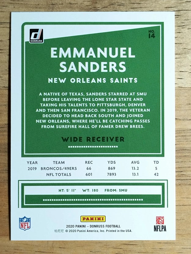 2020 Donruss #14 Emmanuel Sanders