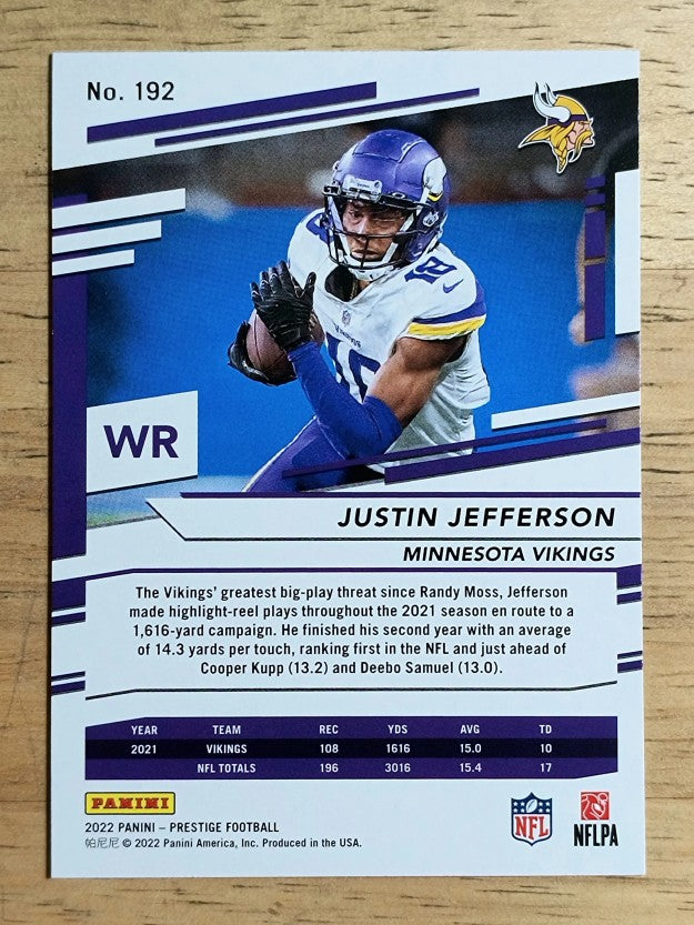 2022 Prestige #192 Justin Jefferson